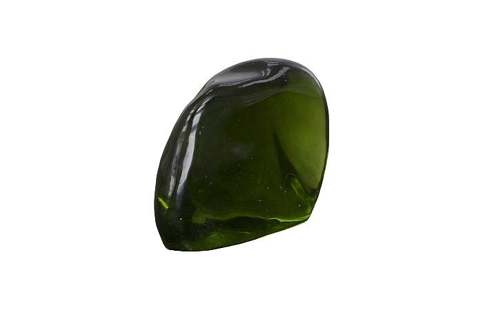 Sculpture en obsidienne polie, verte, petite