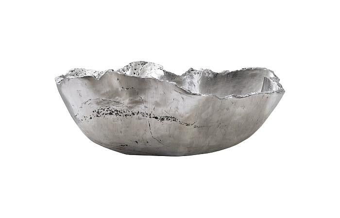 Cast Onyx Bowl, Silver Leaf, Small