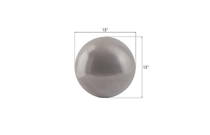Boule de sol, petite, finition aluminium poli