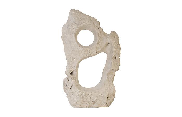 Sculpture colossale en pierre moulée, double trou, pierre romaine