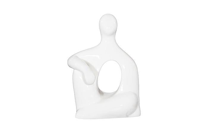 Sculpture assise, Gel Coat Blanc