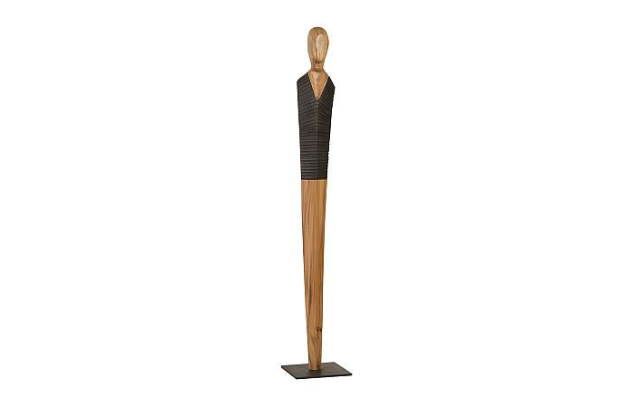 Vested Male Sculpture, Large, Chamcha, Natural, Black, Copper