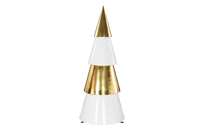 Sapin de Noël, Quadro, blanc et feuille d'or