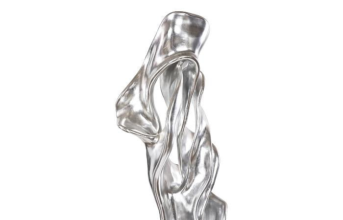 Sculpture dansante en fonte, coupé, feuille d'argent