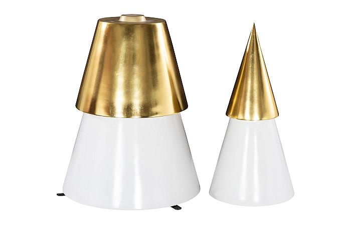 Sapin de Noël, Quadro, blanc et feuille d'or