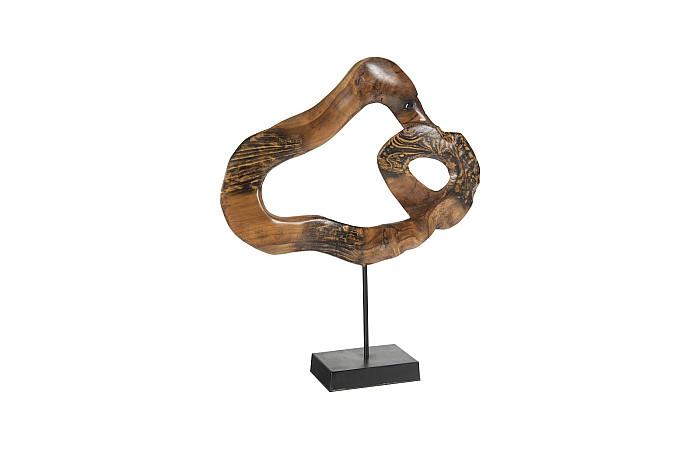 Tourbillon en teck sculpté sur support