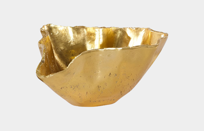 Cast Onyx Bowl, Gold Leaf, Large