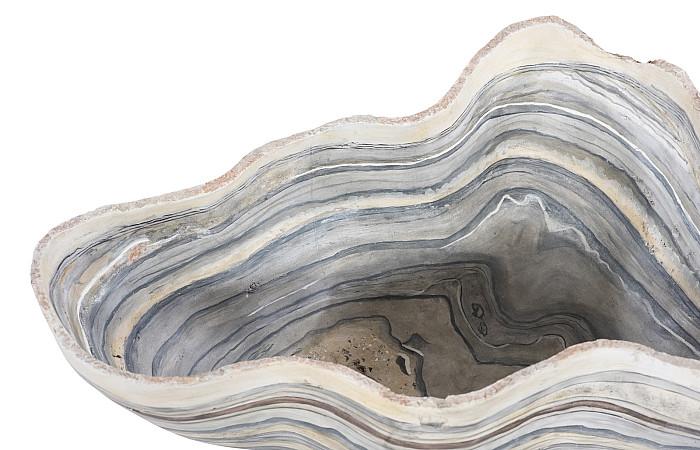 Cast Gray Onyx Bowl, Faux Finish, Large