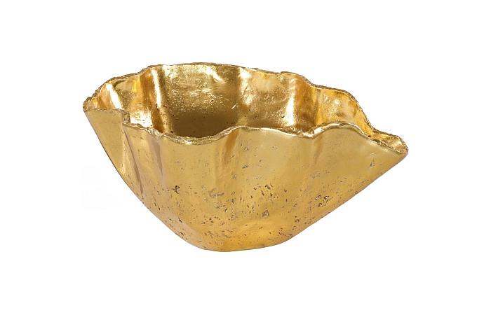 Cast Onyx Bowl, Gold Leaf, Large