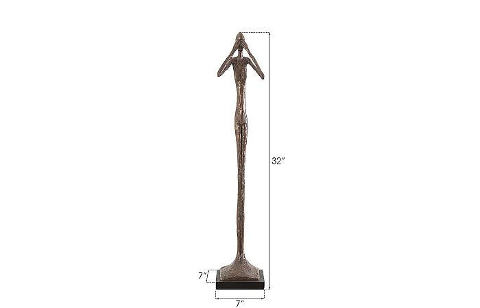 Sculpture fine « Ne vois pas le mal », petite taille, résine, finition bronze