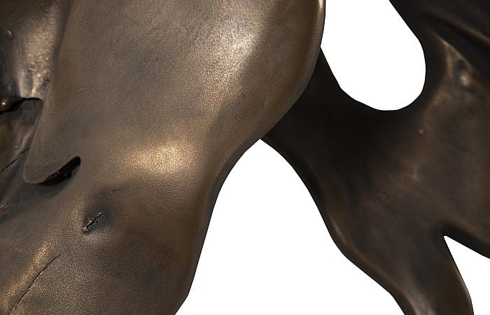 Sculpture de racine moulée, résine, finition bronze