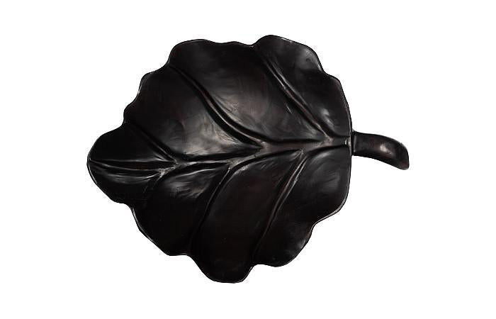 Leaf Bowl, Teak Wood, Black