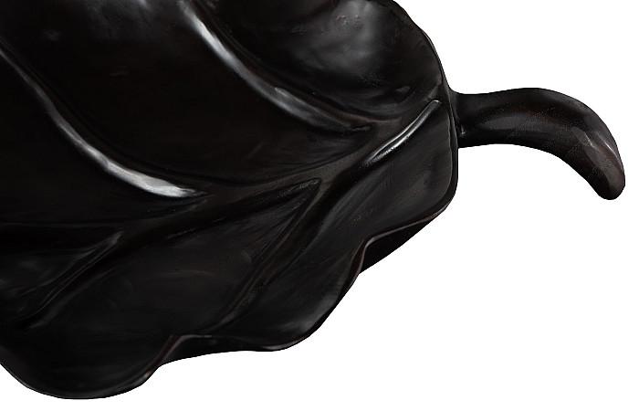 Leaf Bowl, Teak Wood, Black