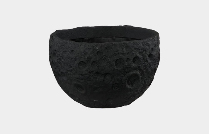 Crater Planter, Black Stone