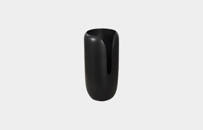 Interval Wood Vase, Black, Small