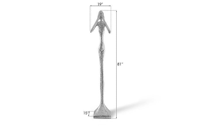 Sculpture fine « Ne vois pas le mal », grande taille, résine, feuille d'argent