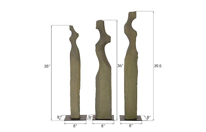 Sculptures de femmes moulées, lot de 3