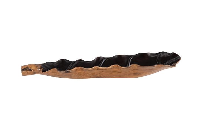 Leaf Bowl, Teak Wood, Natural & Black, Finish