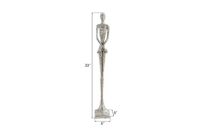 Sculpture Lottie, petite, résine, feuille d'argent