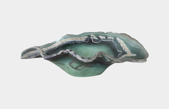 Cast Onyx Fluorite Bowl, Faux Finish, Small