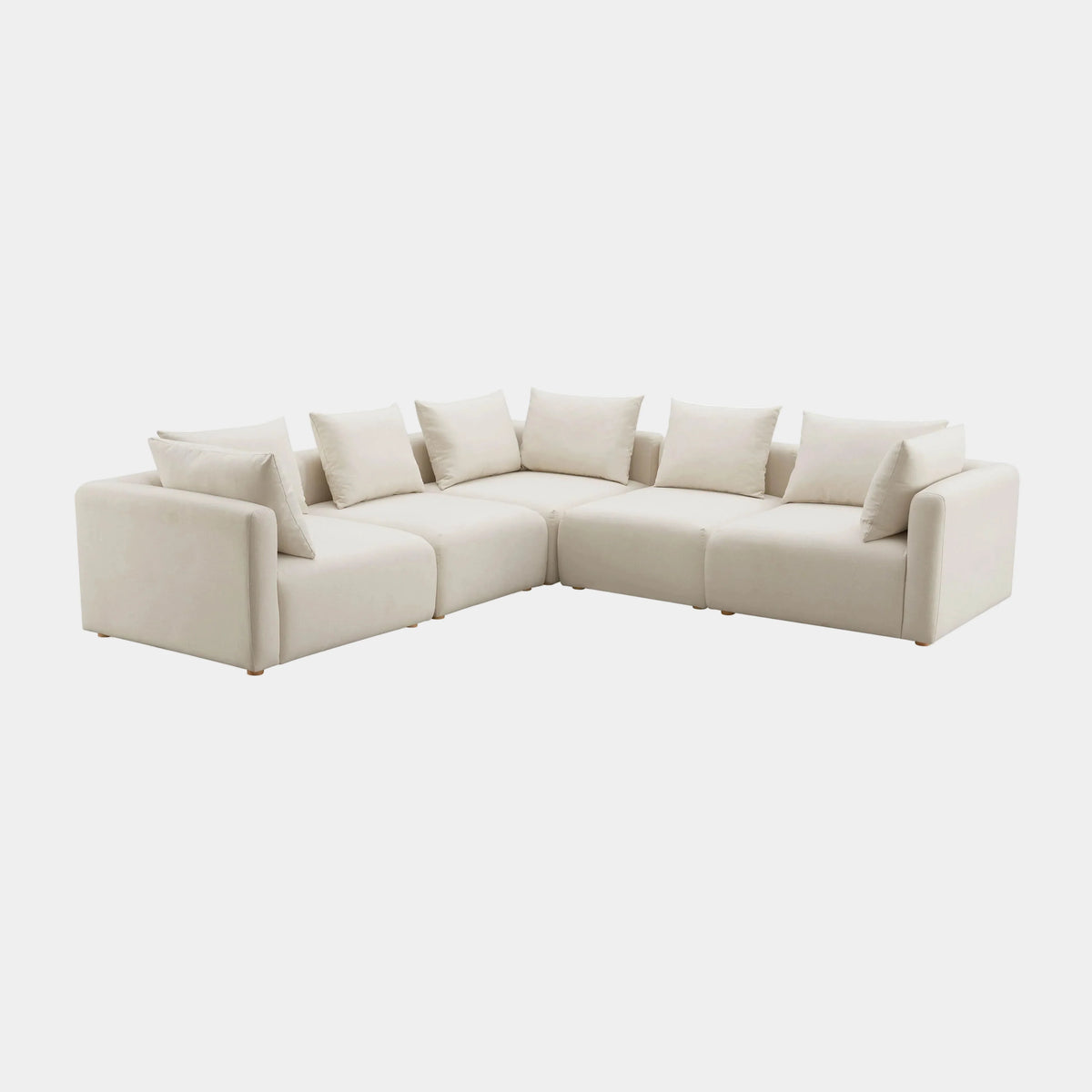 Hangover L Sectional - 5 Cream Performance Linen
