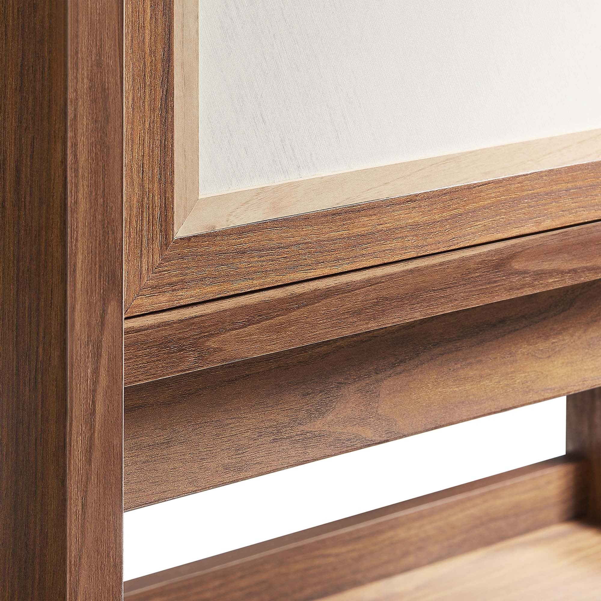 Capri Tall Wood Grain Standing Storage Cabinet in Walnut