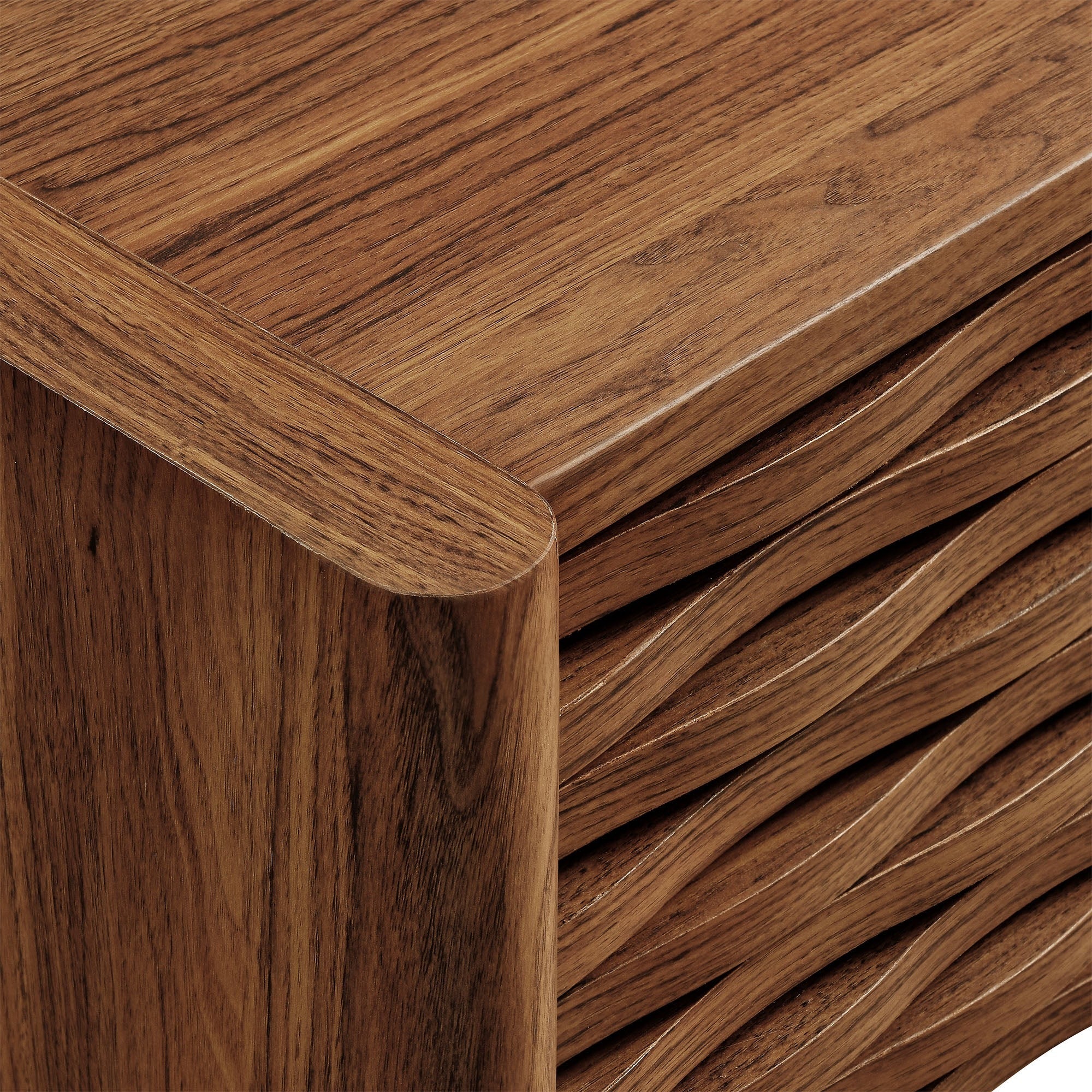 Emric Wave 71" Wall-Mounted TV Cabinet in Walnut