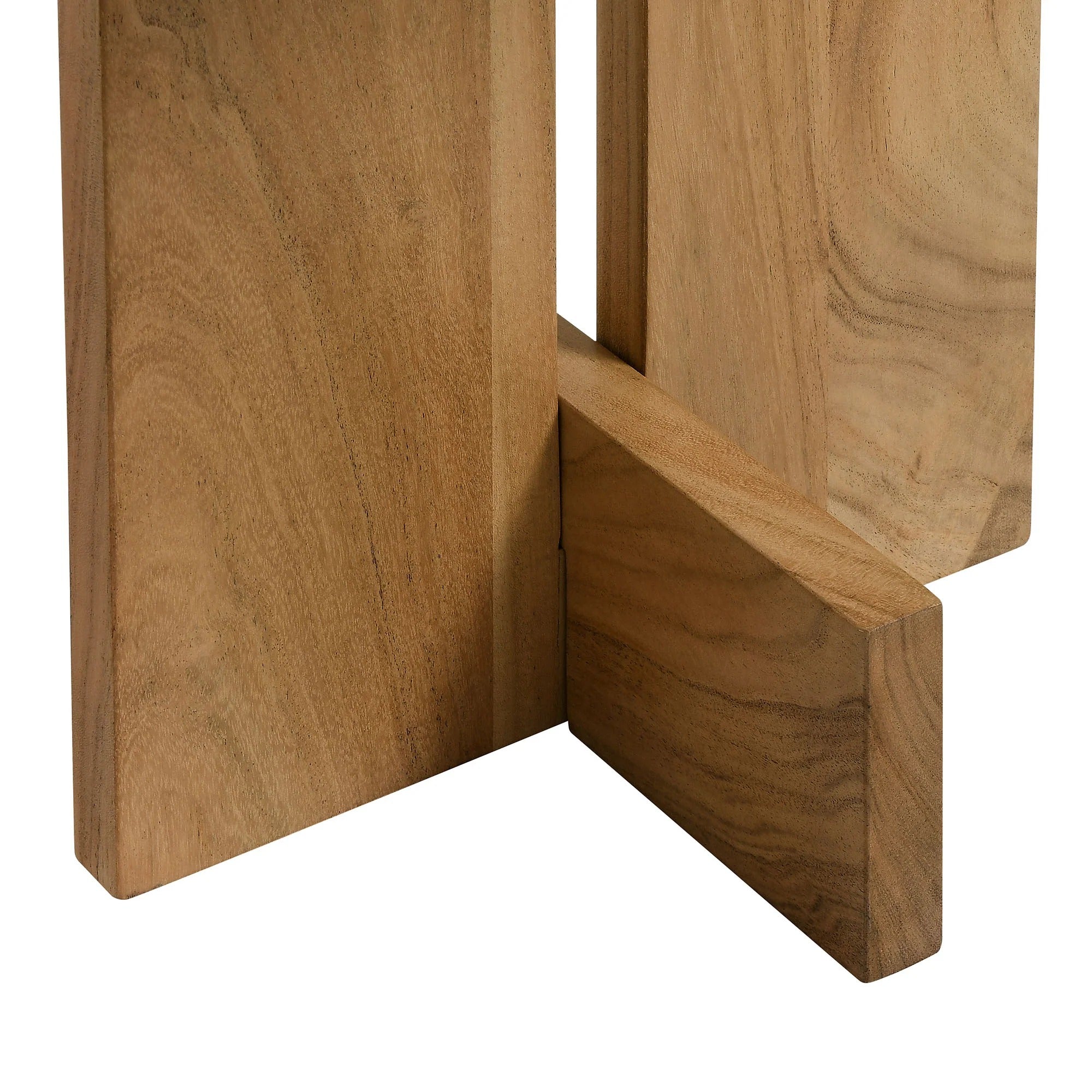 Tarin Acacia Wood and Marble Side Table in Natural