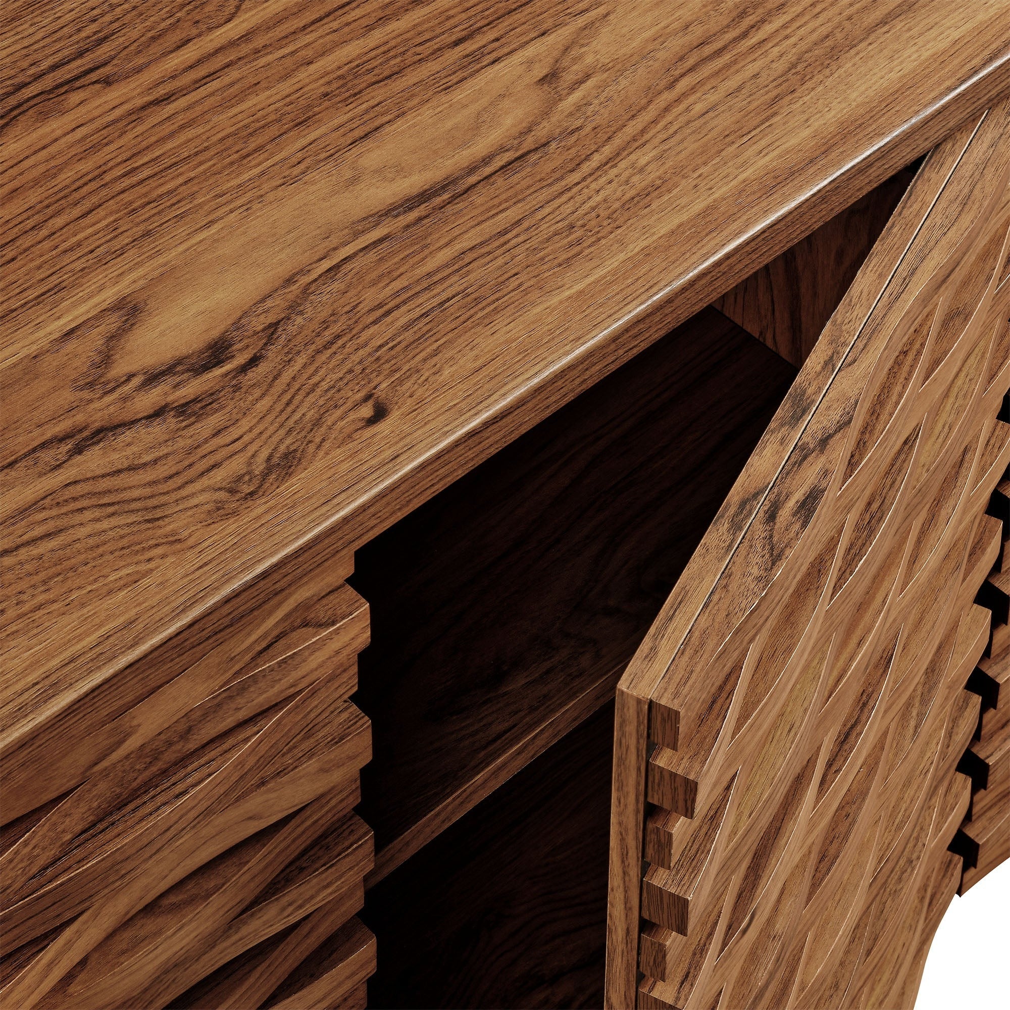 Emric Wave 66" 4-Door Sideboard in Walnut