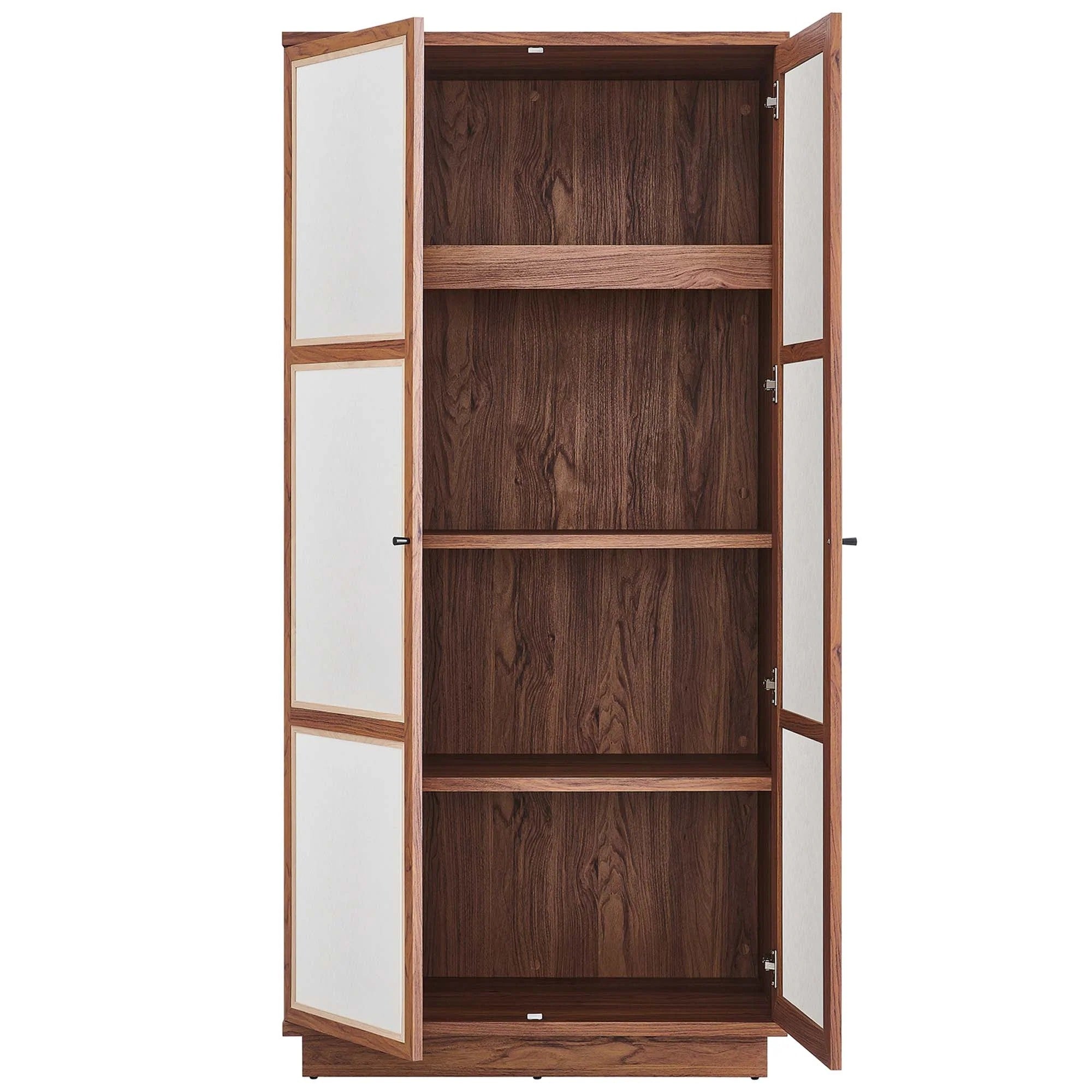 Capri 70" Tall Wood Grain Storage Cabinet in Walnut