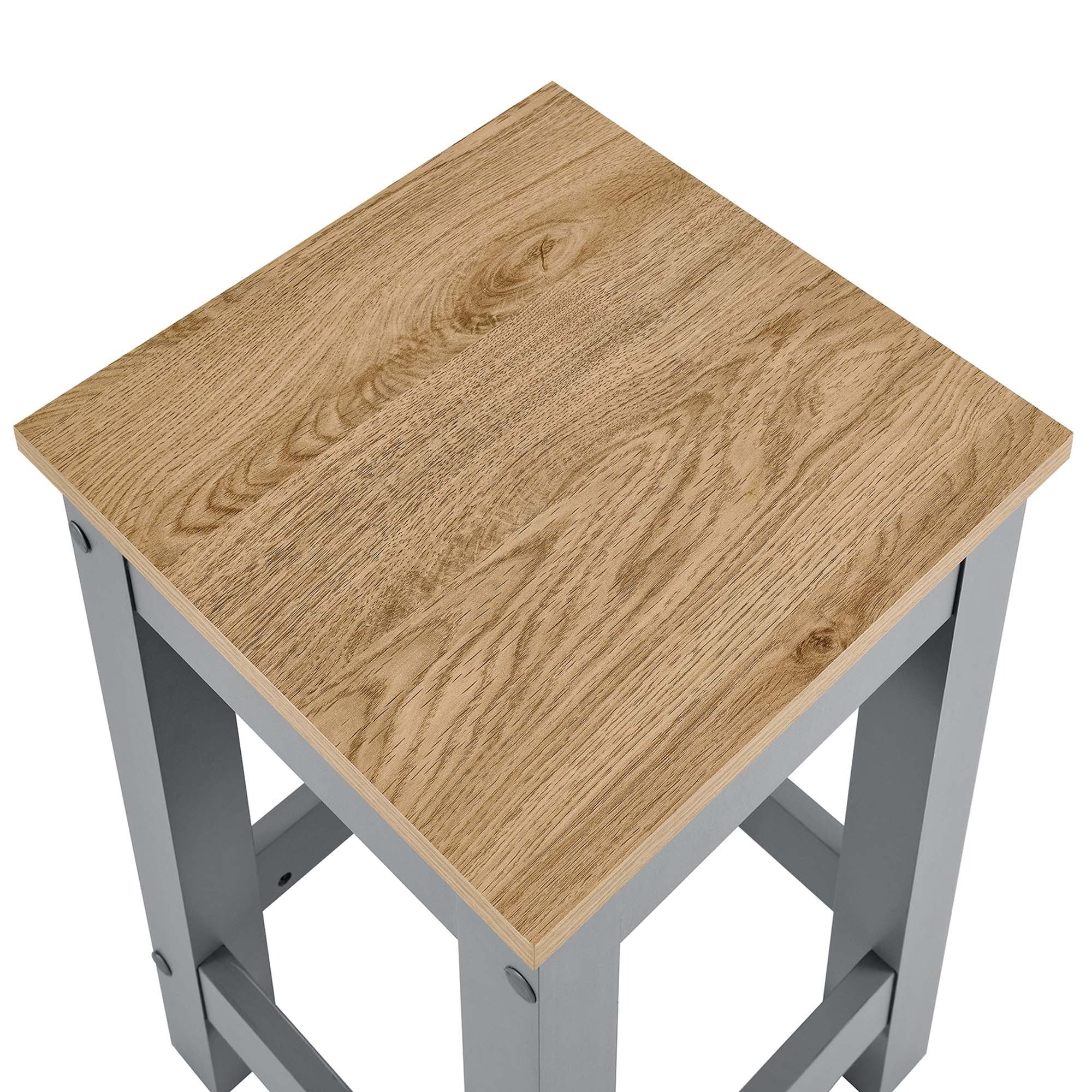 Galley 3-Piece Kitchen Island and Stool Set in Oak Gray