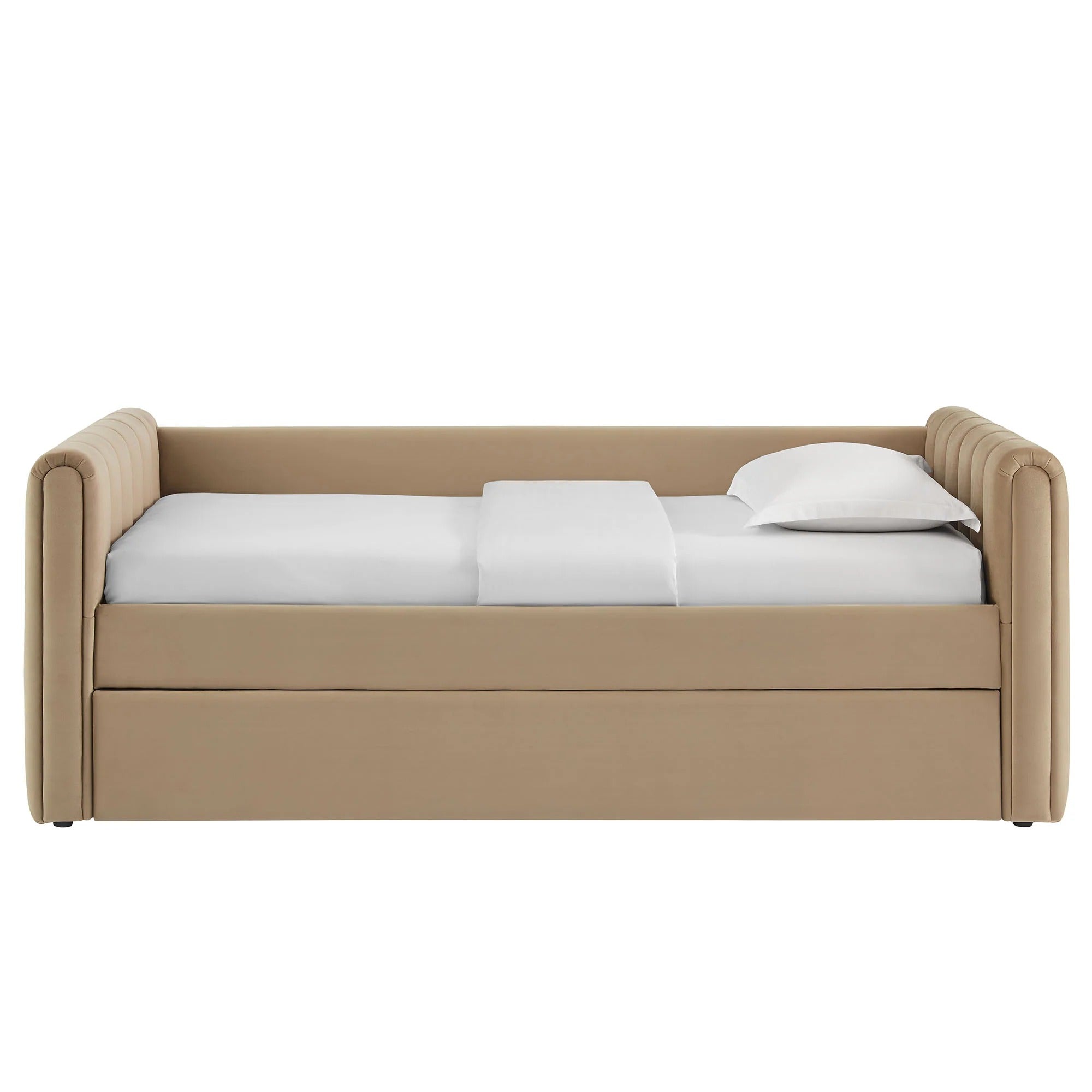 Veyla Channel Tufted Performance Velvet Twin Daybed With Trundle