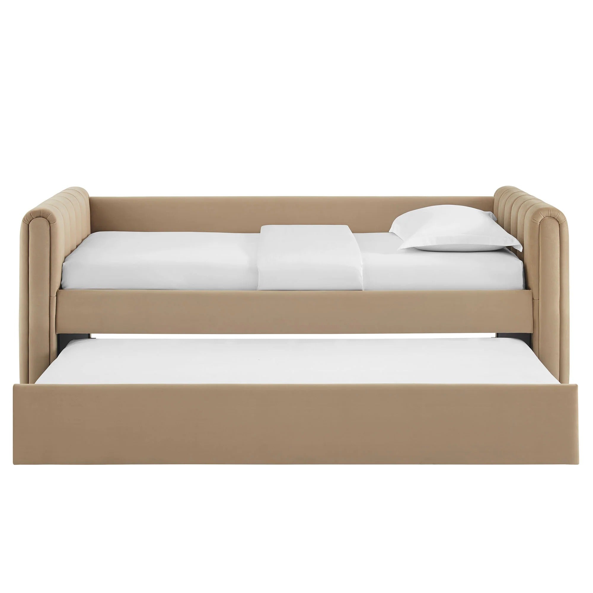 Veyla Channel Tufted Performance Velvet Twin Daybed With Trundle