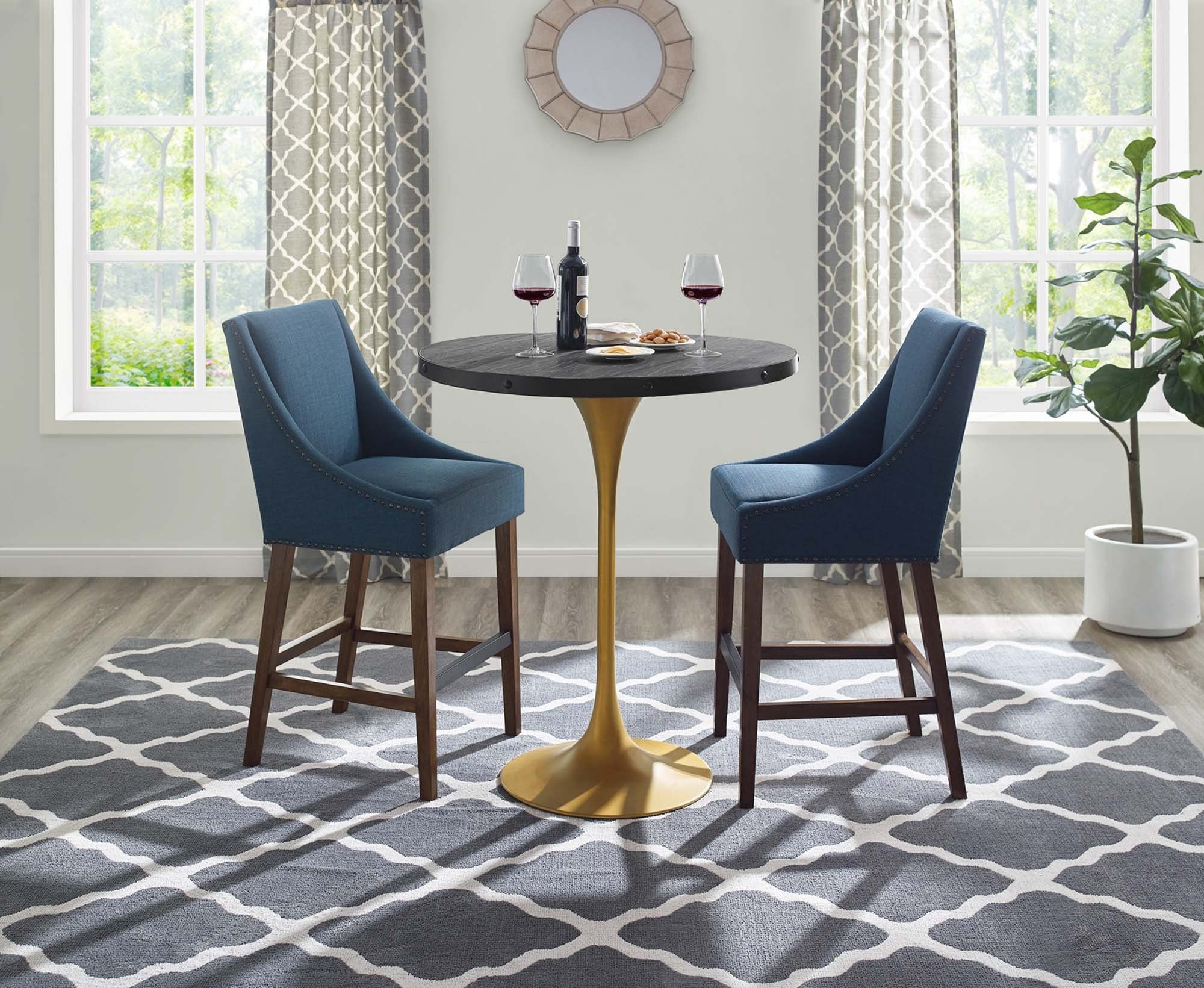 Drive Wood Bar Table in Black Gold