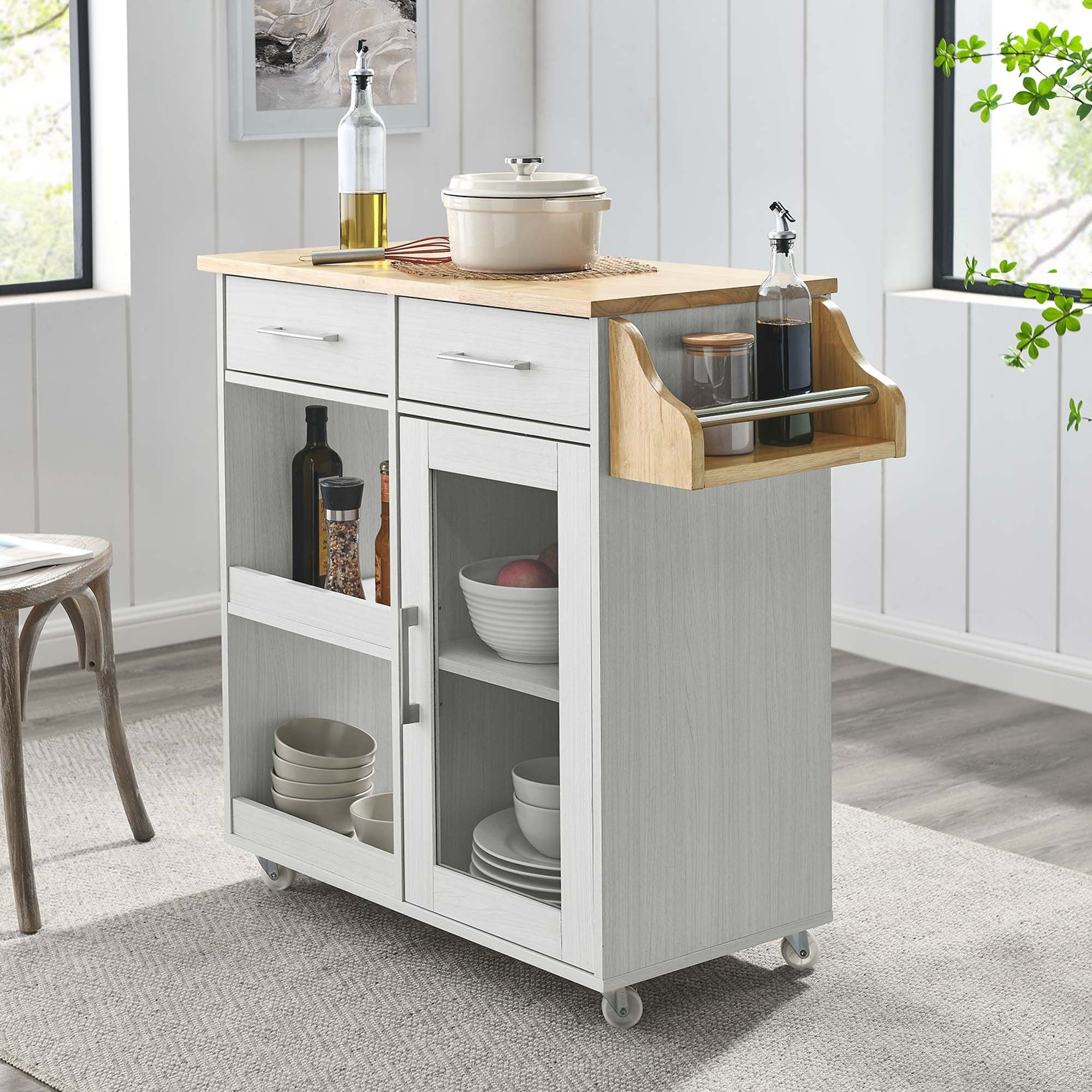 Culinary Kitchen Cart With Spice Rack