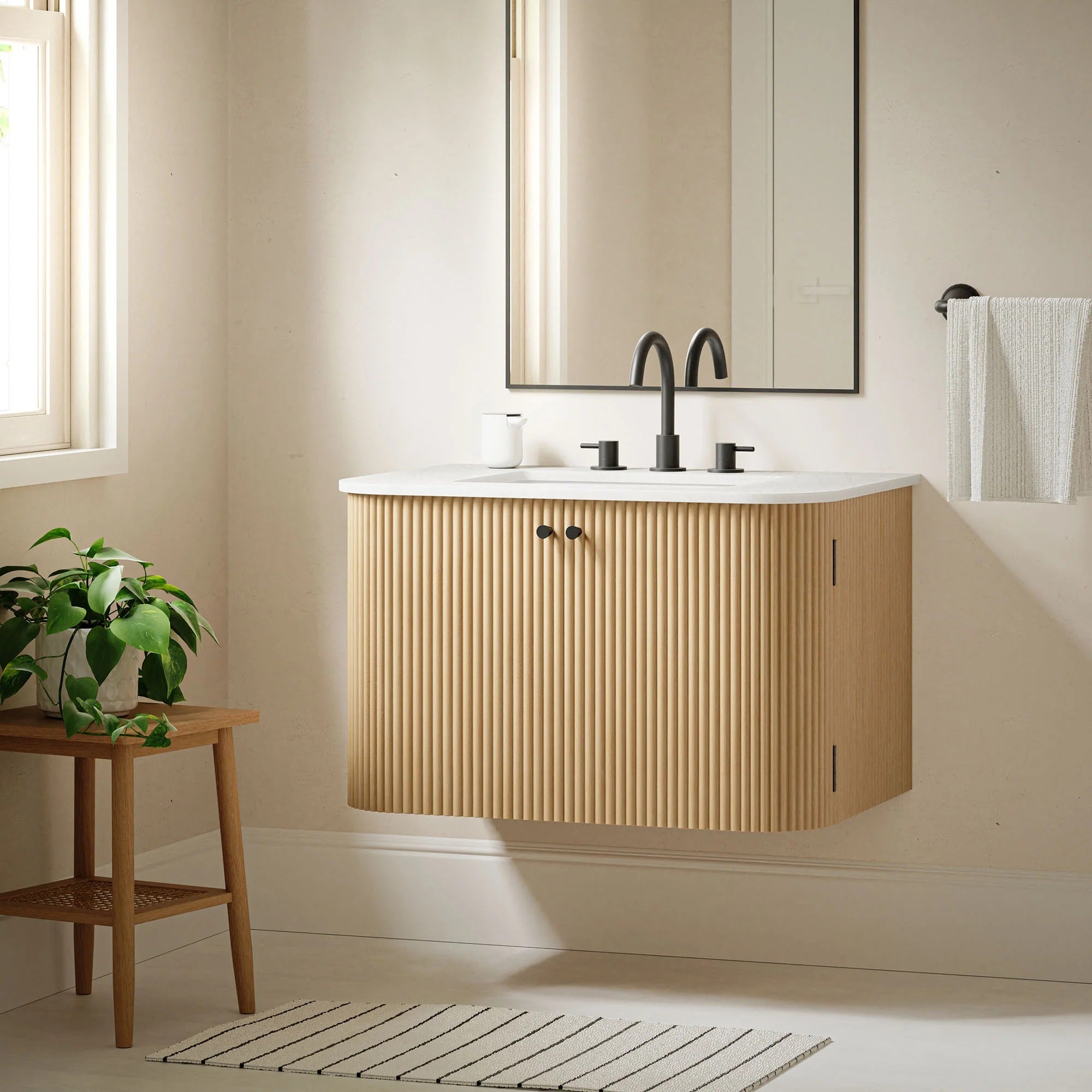 Zia 24" Wall-Mount Bathroom Vanity with Marble Sink