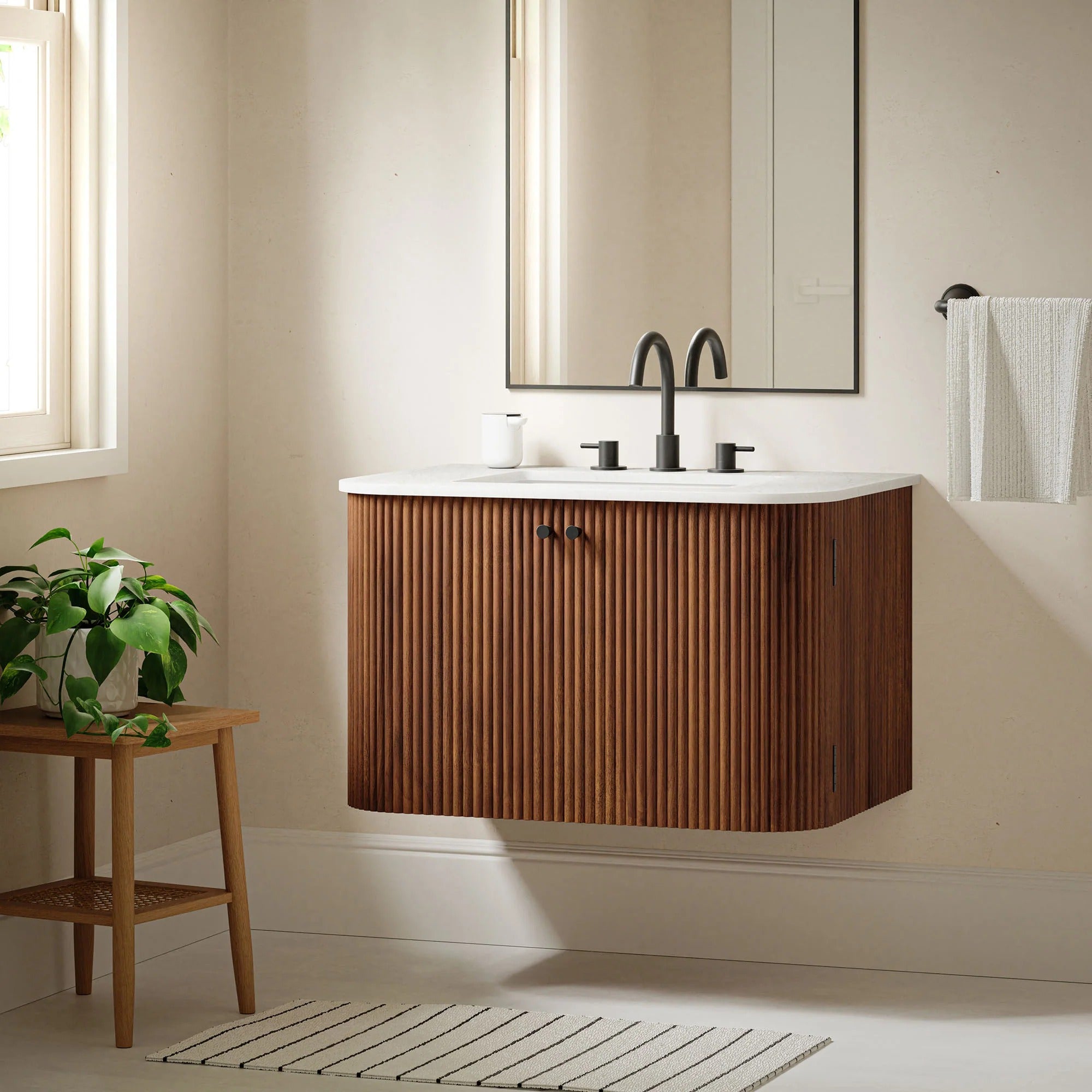Zia 24" Wall-Mount Bathroom Vanity with Marble Sink