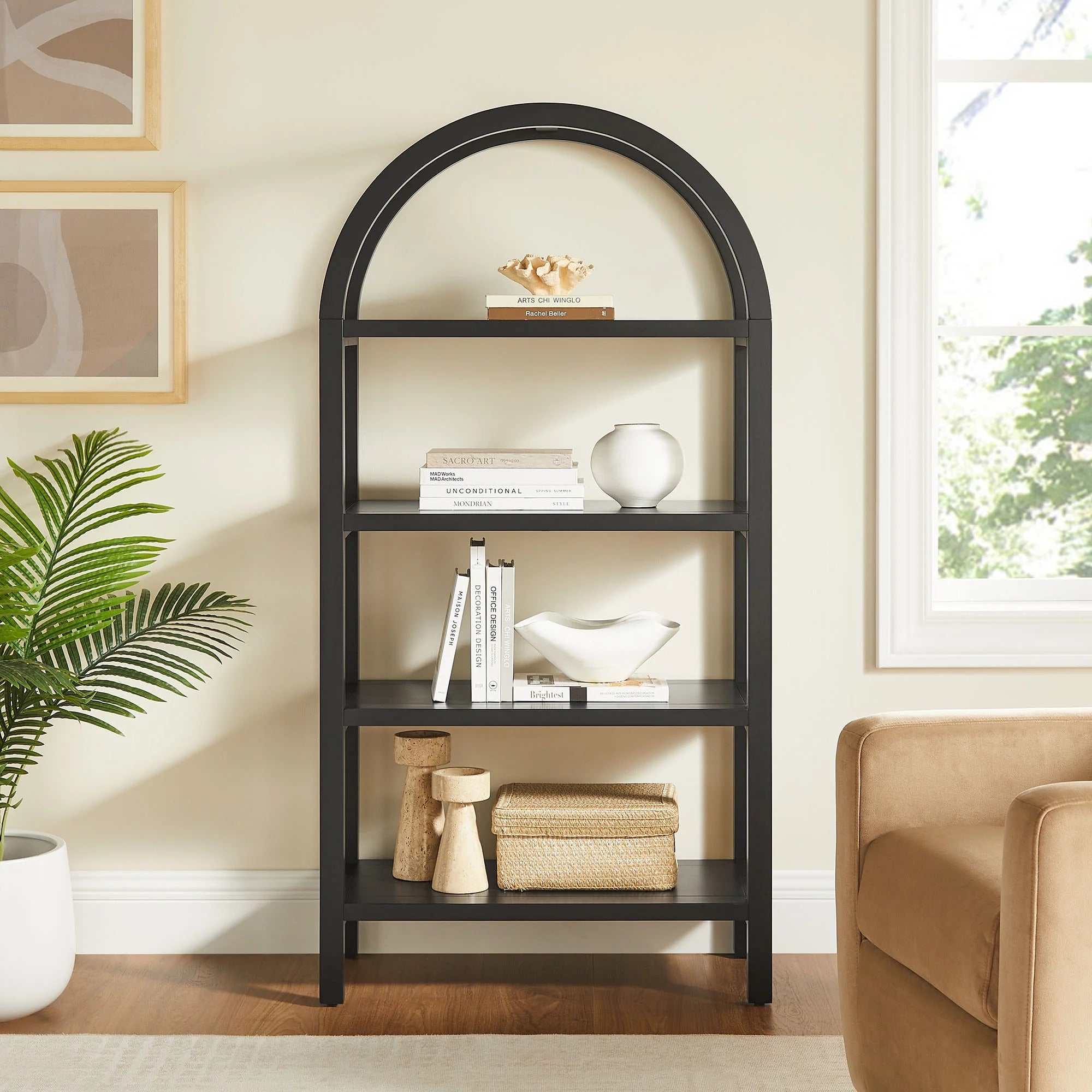 Vexley 60 Inch Wide Arched Bookshelf