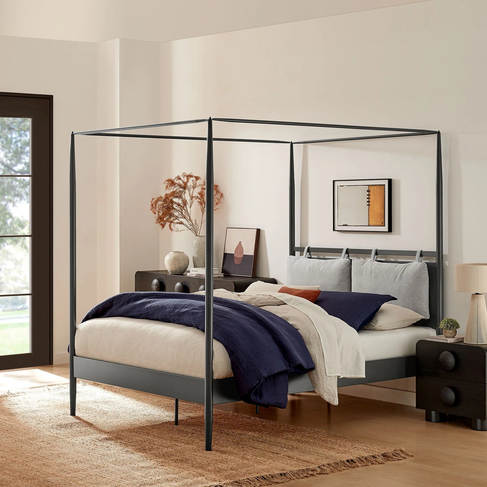 Marlowe 4-Poster Canopy Metal Queen Platform Bed