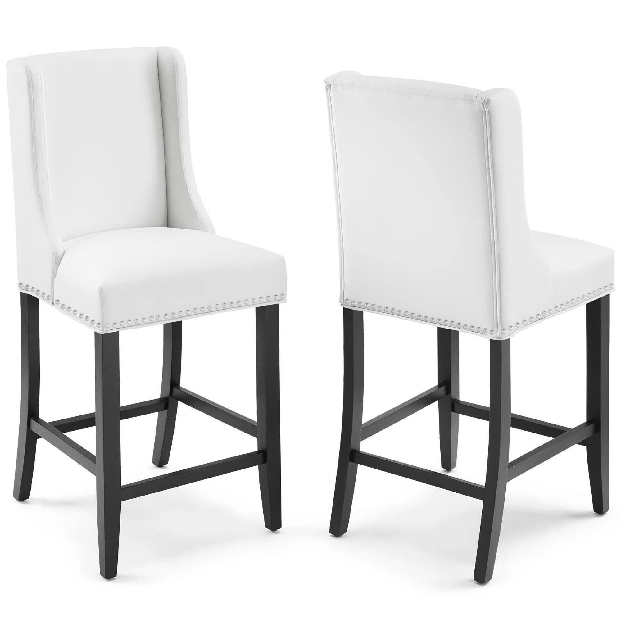Baron Faux Leather Counter Stool in White