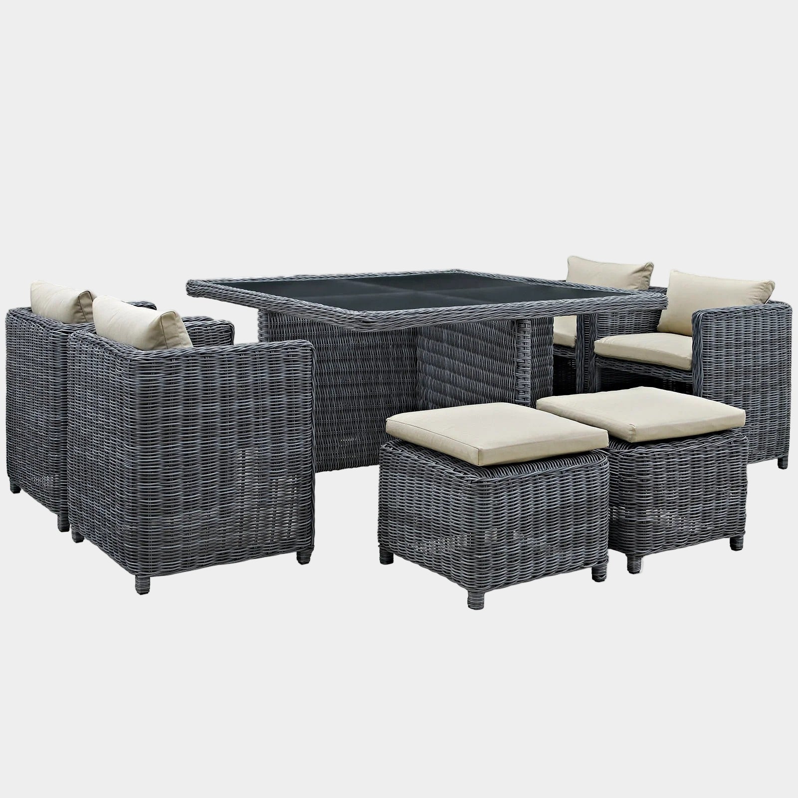 Summon 9 Piece Outdoor Patio Sunbrella® Dining Set