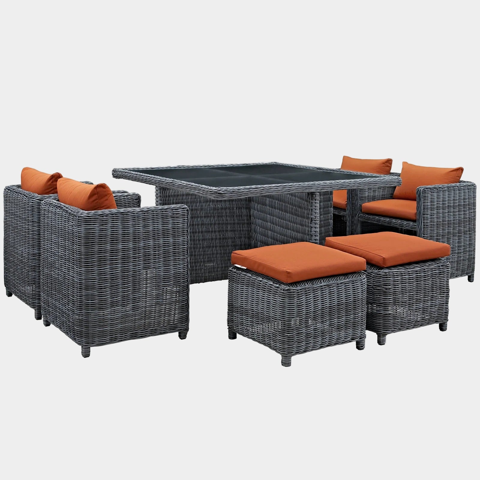 Summon 9 Piece Outdoor Patio Sunbrella® Dining Set