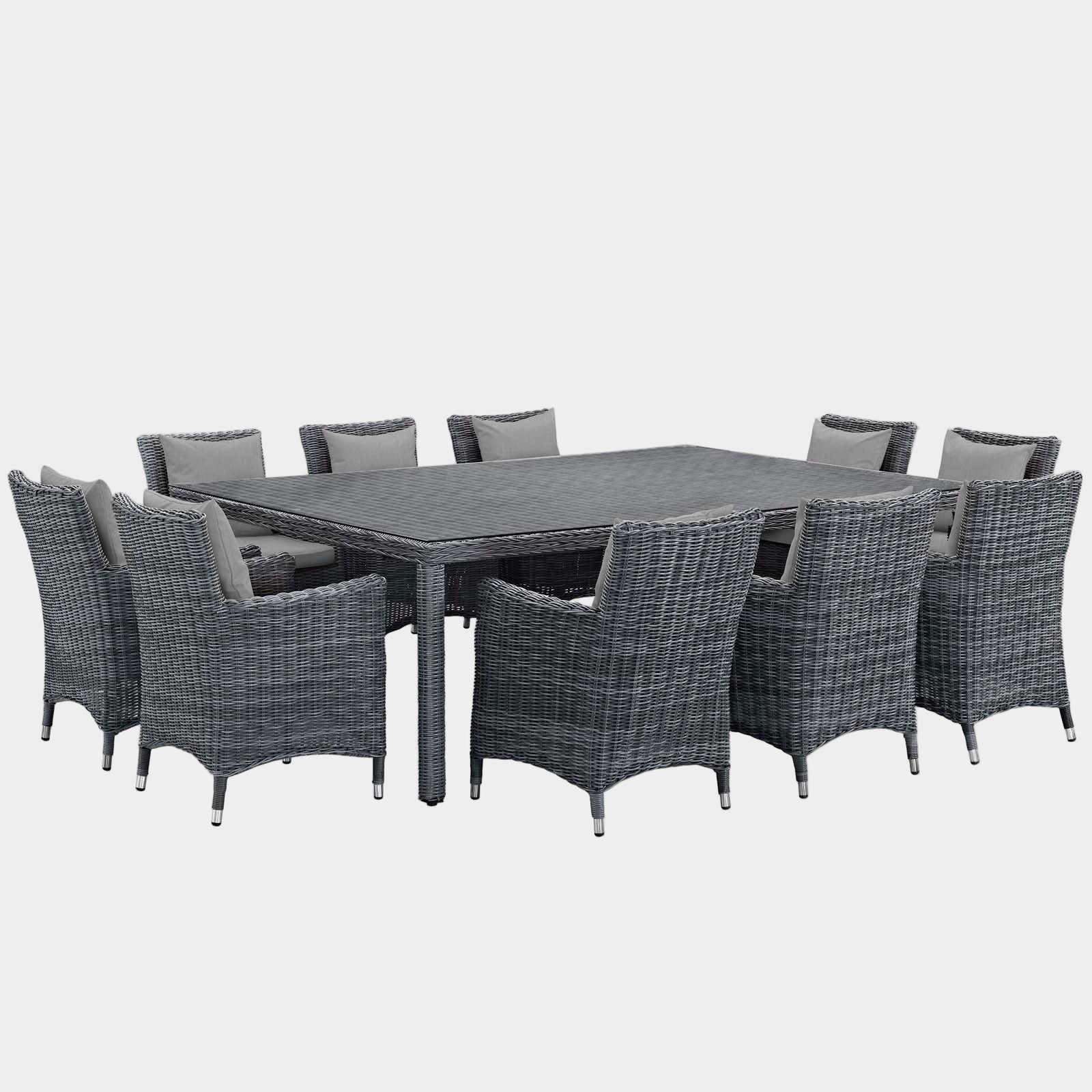 Summon 11 Piece Outdoor Patio Sunbrella® Dining Set