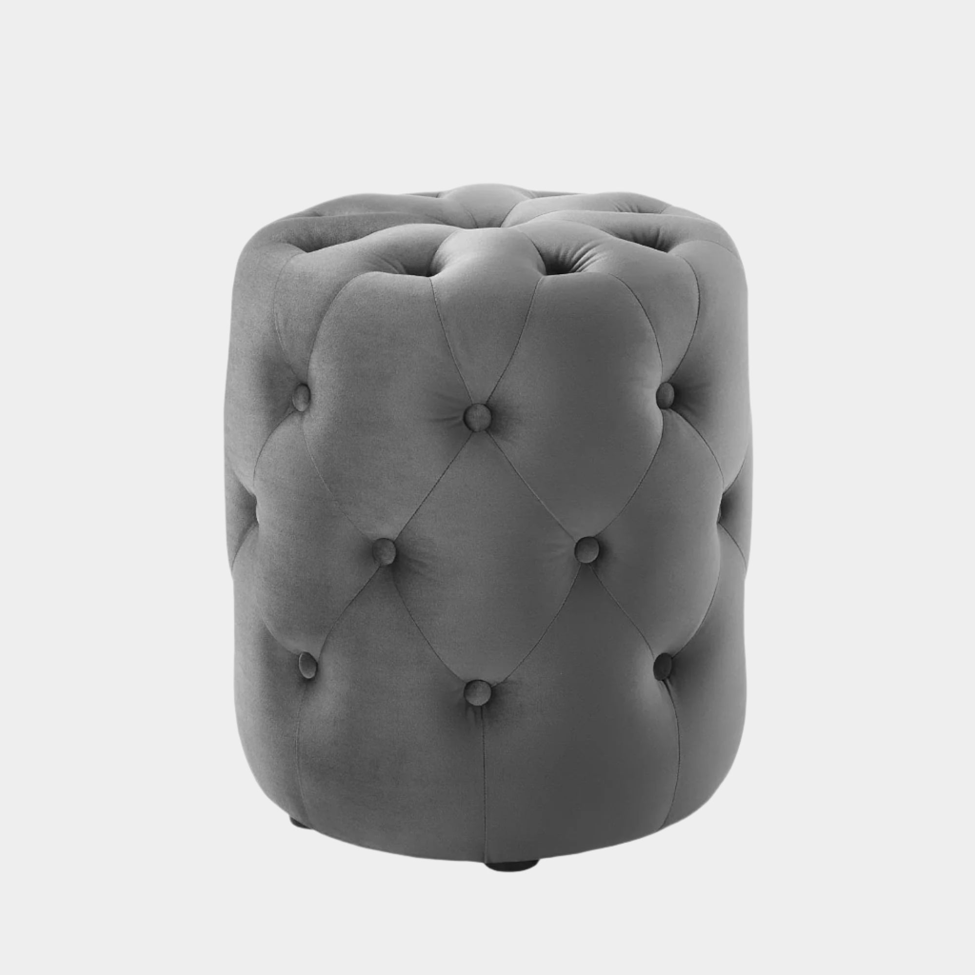 Amour Tufted Button Round Performance Velvet Ottoman