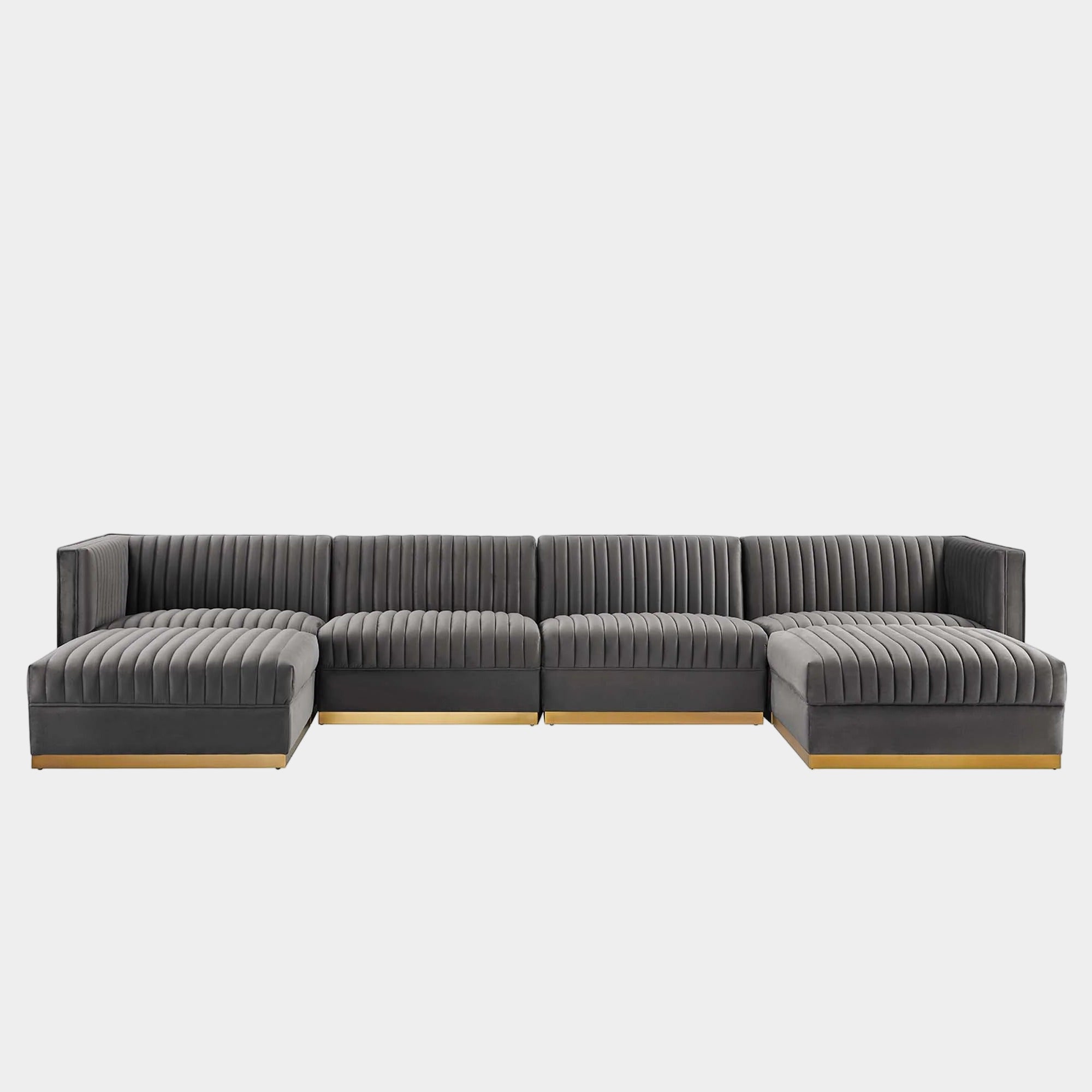 Sanguine 6-Piece Channel Tufted Performance Velvet Modular Sectional Sofa