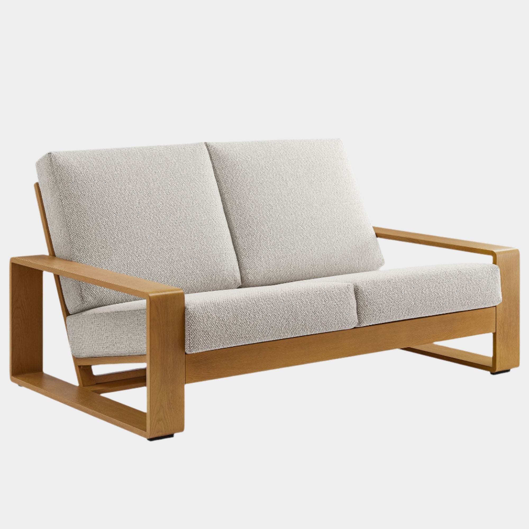 Lirienne Outdoor Patio Aluminum Faux Wood Loveseat