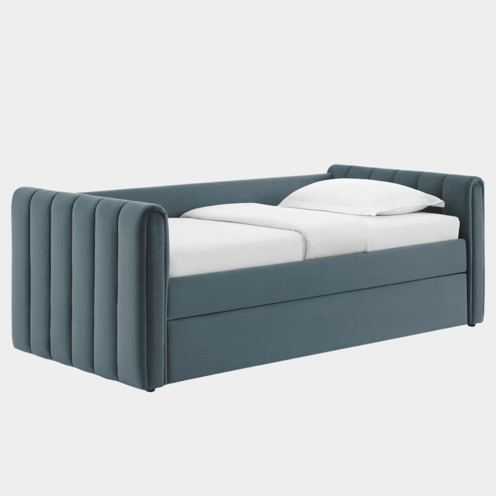Veyla Channel Tufted Performance Velvet Twin Daybed With Trundle