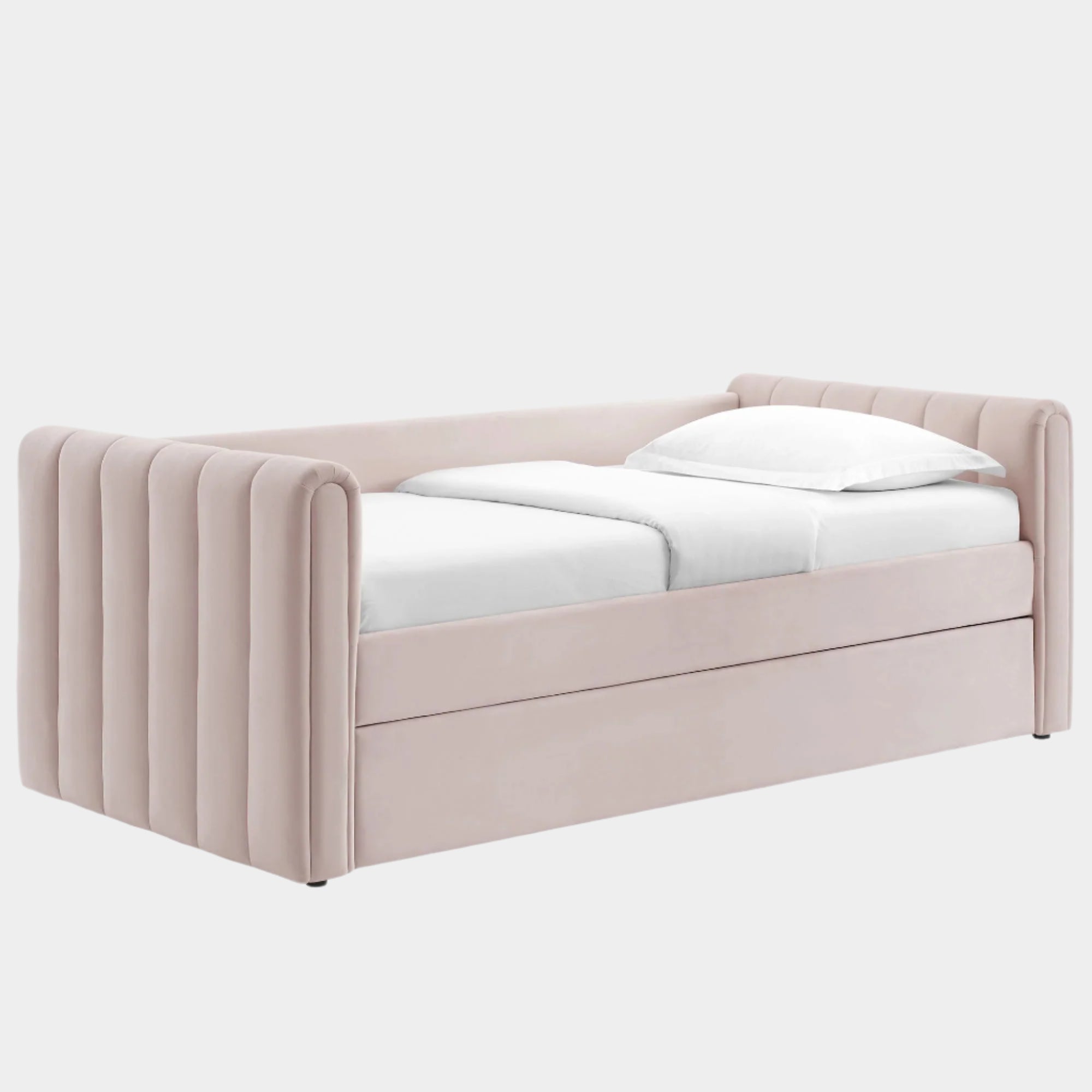 Veyla Channel Tufted Performance Velvet Twin Daybed With Trundle