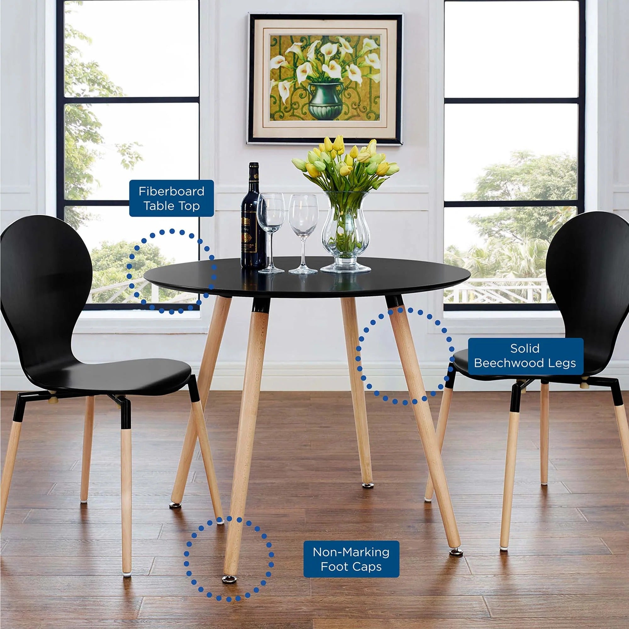 Track Round Dining Table in White