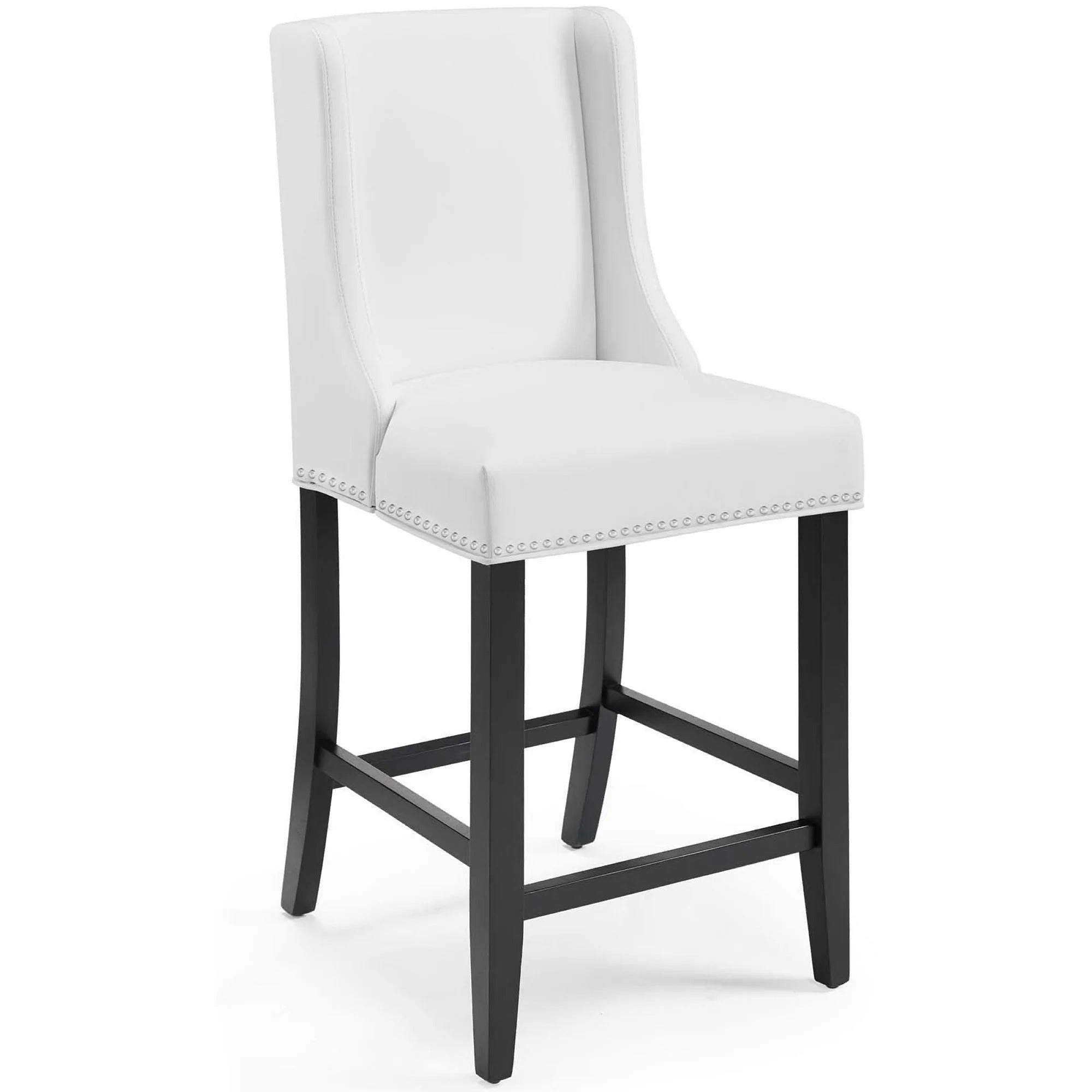 Baron Faux Leather Counter Stool Set of 2 in White
